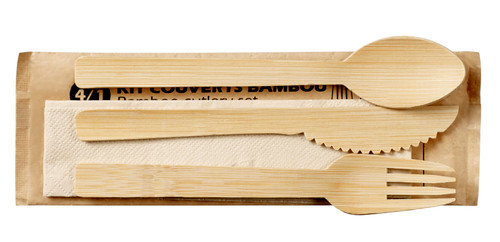 Bamboo Cutlery Set 4/1 (Case of 500 Sets)