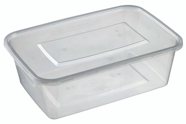 Rectangular Container, Clear with Lid, Frosted