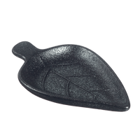 Black Ceramic Sandy leaf 3.8’’x2.4’’x0.5’’ (144pcs /case)