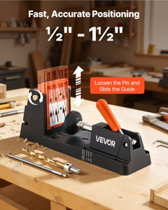Pocket Hole Jig Kit, 1/2" to 1-1/2" Adjustable, Lightweight Jig Pocket Hole System with Dust Collec