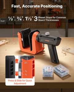 Pocket Hole Jig Kit, 1/2", 3/4", 1-1/2" Adjustable, 360?° Rotating Handle, Jig Pocket Hole System w