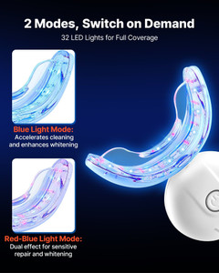 Teeth Whitening Kit with LED Light, 32 LED Accelerator Lights, Whitening Strips, Pens and Gel Syrin