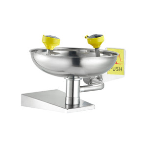 Emergency Eye Wash Station, Stainless Steel Wall-Mounted Eyewash Unit, First Aid Eye Wash Sink 16.1