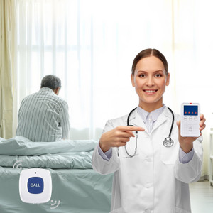 Early Alert Bed Alarm System, Wireless Bed and Chair Sensor Pad with Call Button & Pager, Pre-Alert