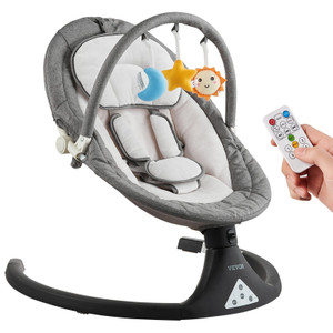 Baby Swing, 5-Speed Baby Rocker with 3 Seat Position, Portable Infant Swing for Newborn with PVC To
