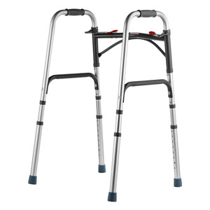 Folding Walker, 2-Button Folding Walkers with 8-Level Adjustable Height and Durable Handles, Lightw