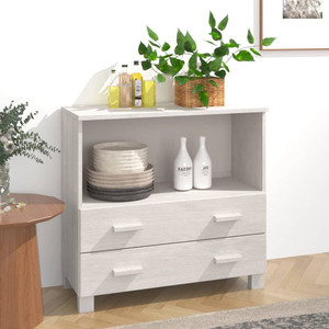 Sideboard HAMAR White 33.5"x13.8"x31.5" Solid Wood Pine