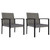Patio Dining Chairs 2 pcs Poly Rattan Gray
