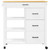Kitchen Trolley MONZA 33.1"x15.7"x34.8" Solid Wood Pine