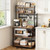 Kitchen Bakers Rack, 5 ft Power Cable Bakers Rack with Power Outlet, Kitchen Stand with X-Shaped Su