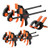 Bar Clamps for Woodworking, 8-Pack, 6" and 12", with Spring Clamps, One-Handed Clamp/Spreader, 154 