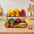 2 Tier Fruit Basket, Countertop Fruits Vegetable Bowl with Banana Hangers, Metal Wire Storage Stand