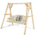 Outdoor Wooden Porch Bench Swing Chair with Rustic Curved Back - Color: Natural