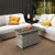 44.5 Inch Propane Fire Pit Table Rattan Gas 2-in-1 with Stainless Steel Burner-Gray - Color: Gray