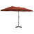  Garden Parasol with Aluminum Pole 181.1"x106.3" Terracotta