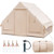 Inflatable Camping Tent 2/4/6 People Glamping Tent for Family Camping with Pump-Beige - Color: Beige