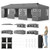 10 x 30 FT Pop Up Canopy Tent with 8 Sidewalls and Adjustable Height-Gray - Color: Gray