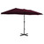  Garden Parasol with Aluminum Pole 181.1"x106.3" Bordeaux Red
