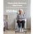 Bedside Commode Chair with Wheels, 350 lbs Capacity, 4-in-1 Portable Toilet and Raised Toilet Seat 