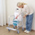 Bedside Commode Chair with Wheels, 350 lbs Capacity, 4-in-1 Portable Toilet and Raised Toilet Seat 