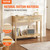 Rattan Console Table with 2 Storage Drawers, Rattan Entryway Table with Natural Rattan Sliding Door