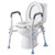 Raised Toilet Seat with Arms, 300 lbs Load Capacity, Adjustable Height, Widened Commode Elevated To