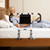 Bed Rail for Elderly, Foldable & Extendable Bedside Assist Rail with Side Handles & PU Handrail, Ad