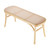 Rattan Bench, 43.3" Wooden Rattan Bench, Entrywway Bench with Oak Wood Legs, Bedroom End of Bed Boh