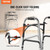 Folding Walker, 2-Button Folding Walkers with 8-Level Adjustable Height and Durable Handles, Lightw
