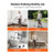 Folding Walker, 2-Button Foldable Walker with 5" Wheels & 8-Level Adjustable Height, 350LBS Loading