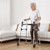 Folding Walker, 2-Button Foldable Walker with 5" Wheels & 8-Level Adjustable Height, 350LBS Loading