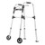 Folding Walker, 2-Button Foldable Walker with 5" Wheels & 8-Level Adjustable Height, 350LBS Loading