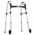 Folding Walker, 2-Button Foldable Walker with 5" Wheels & 8-Level Adjustable Height, 350LBS Loading
