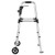 Folding Walker, 2-Button Foldable Walker with 5" Wheels & 8-Level Adjustable Height, 350LBS Loading