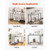 2-Tier Glass Console Table, Modern Rectangle Sofa Side Table with Tempered Glass Top and Iron Legs,