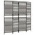 Room Divider 4 Panels Gray Poly Rattan