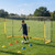 Soccer Goal 12 x 6 FT Soccer Net for Backyard Collapsible Base Yellow, Portable & Quick Setup, with