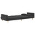 2-Seater Sofa Bed with Two Pillows Dark Gray Fabric