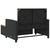 Patio Sofa with Cushions 2-Seater Black Poly Rattan&Acacia Wood