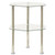 2-Tier Side Table Transparent 15"x15"x19.7" Tempered Glass