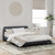 Bed Frame "Dover" Dark Gray 59.8"x79.9" Velvet