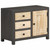 Sideboard Gray and White 29.5"x13.8"x21.7" Solid Mango Wood