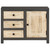 Sideboard Gray and White 29.5"x13.8"x21.7" Solid Mango Wood