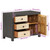 Sideboard Gray and White 29.5"x13.8"x21.7" Solid Mango Wood