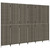 Room Divider 6 Panels Gray Poly Rattan
