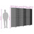 Room Divider 6 Panels Gray Poly Rattan