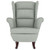 Rocking Chair Wingback Light Grey Velvet and Solid Wood