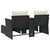 Patio Sofa 2-Seater with Stools Black Poly Rattan