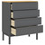 Chest of Drawers FLORO Gray Solid Wood Pine