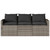 Patio Sofa with Cushions 3-Seater Gray Poly Rattan